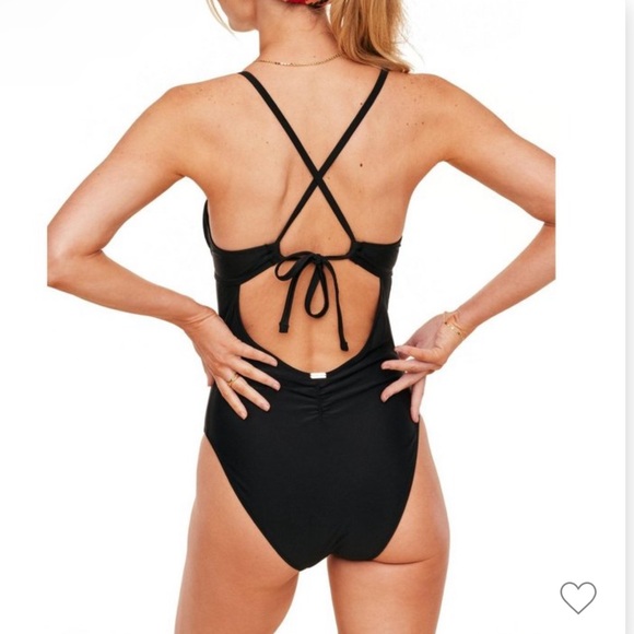 Adore Me Anabee One Piece Swimsuit Swim Suit Swimwear - Jet Black - Picture 3 of 8